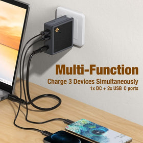 SlimQ USB-C ports close-up showing PD3.0 capability for laptops and devices.