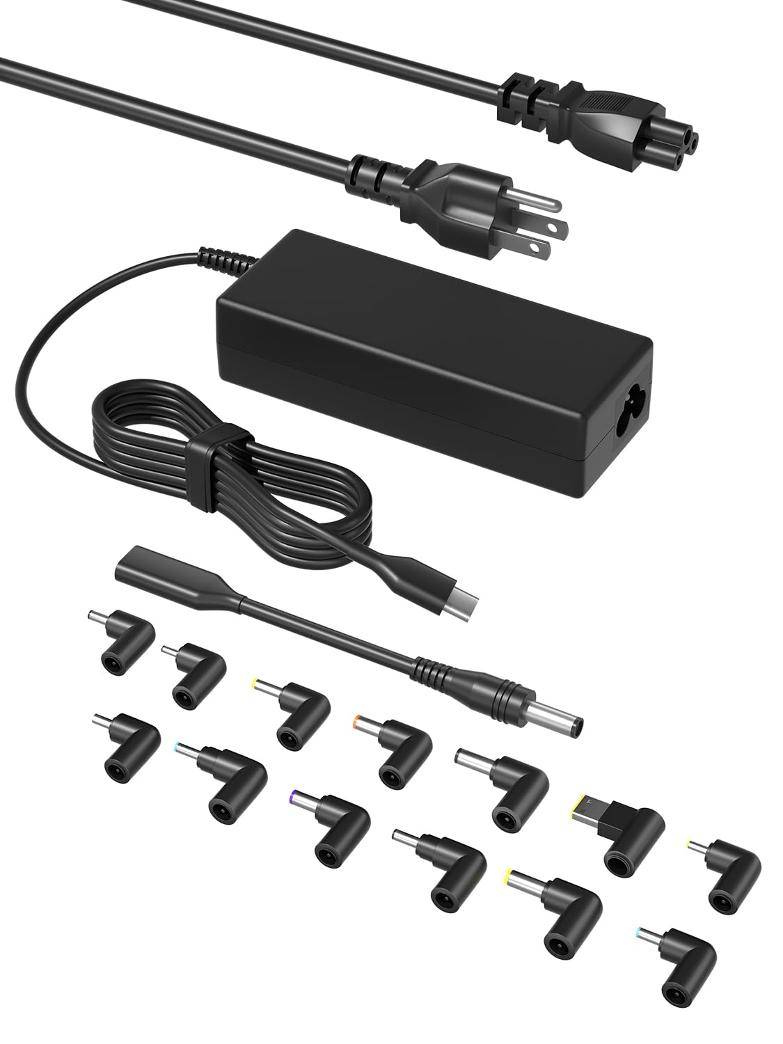 SLRIOYS 100W USB-C universal charger, front view, fast portable charging for laptops.