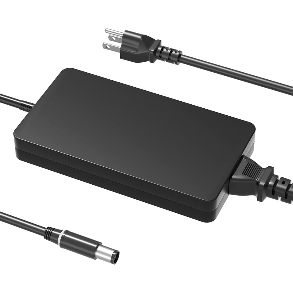 SLRIOYS 240W adapter front view showing compact design and cooling vents, reliable power