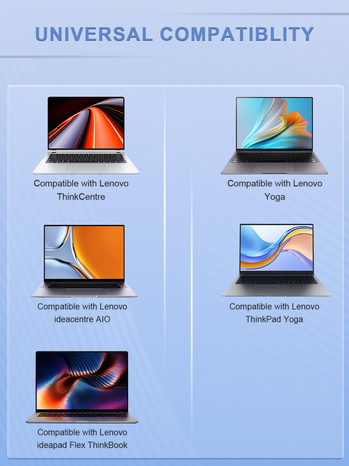 SLRIOYS 90W adapter connected to Lenovo laptop, showcasing fast charging potential.