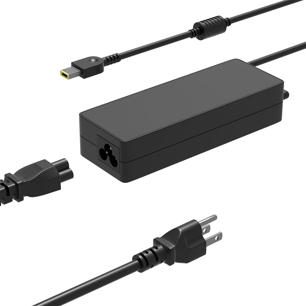 SLRIOYS 90W adapter front view, compact travel-friendly design.