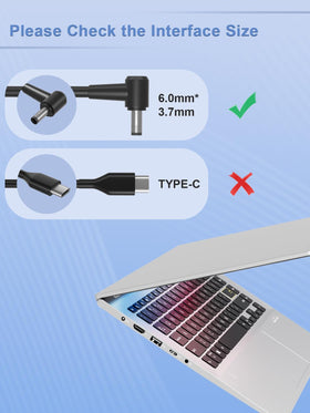 SLRIOYS close-up of 6.0x3.7mm barrel connector for precise Asus compatibility