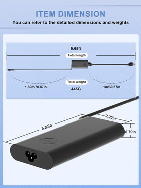 SLRIOYS 130W USB-C charger with a three-meter cable for versatile desk setups.