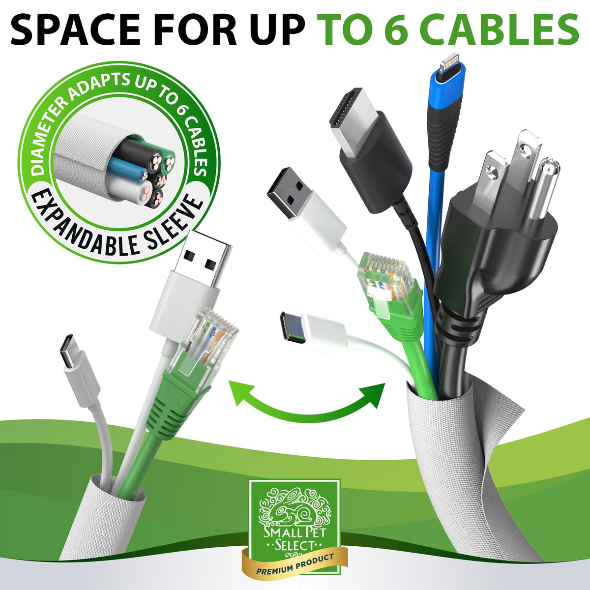 Small Pet Select cord cover under desk concealing cables neatly.