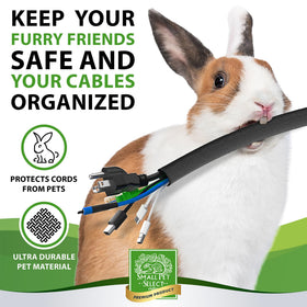 Small Pet Select 10ft cord cover length can be trimmed to fit your setup.