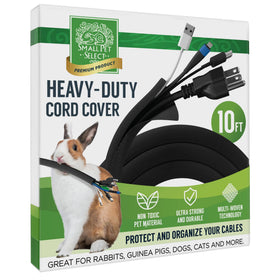 Small Pet Select heavy duty cord cover with wrapper-style protects cables from pets.