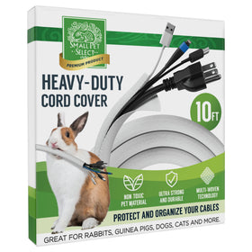 Small Pet Select heavy duty cord cover wrapper on cables to deter pet chewing.