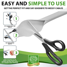 Small Pet Select cord cover behind mounted TV conceals wires.