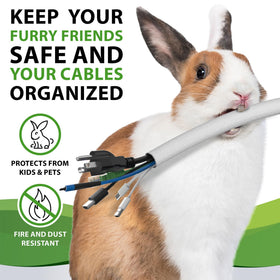 Small Pet Select waterproof cord cover in outdoor setting.