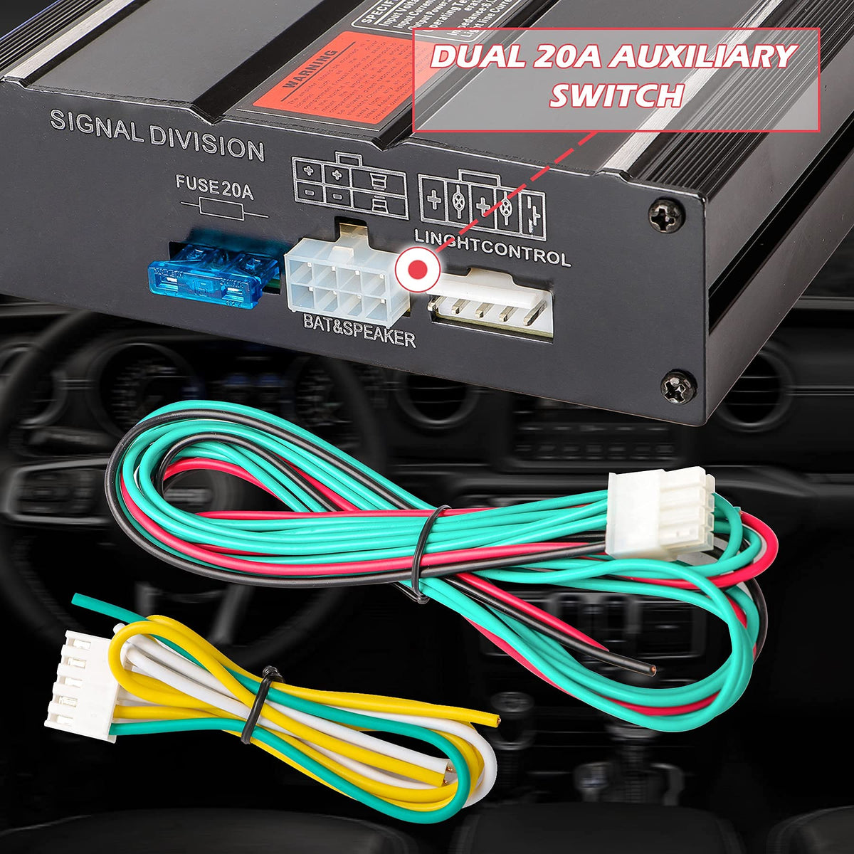 Auxiliary switches on SmallFATW Siren controller powering lights and devices