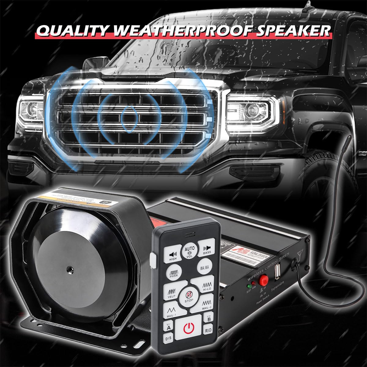 In-dash setup of SmallFATW Police Siren for integrated vehicle signaling