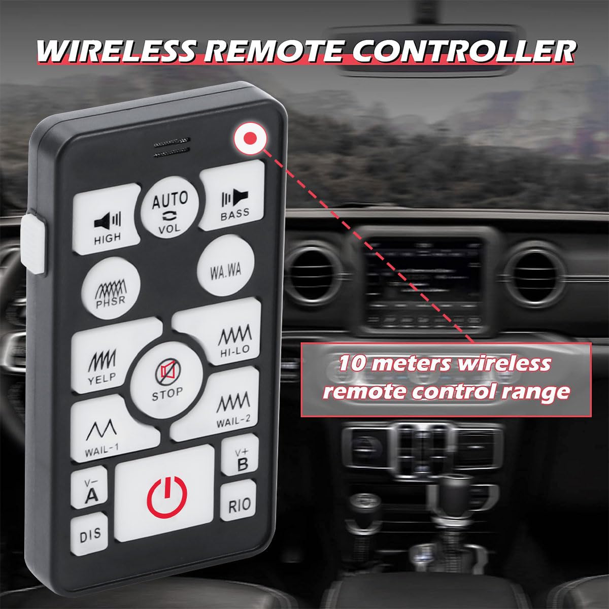 SmallFATW Police Siren remote control demonstrates 15-meter wireless reach