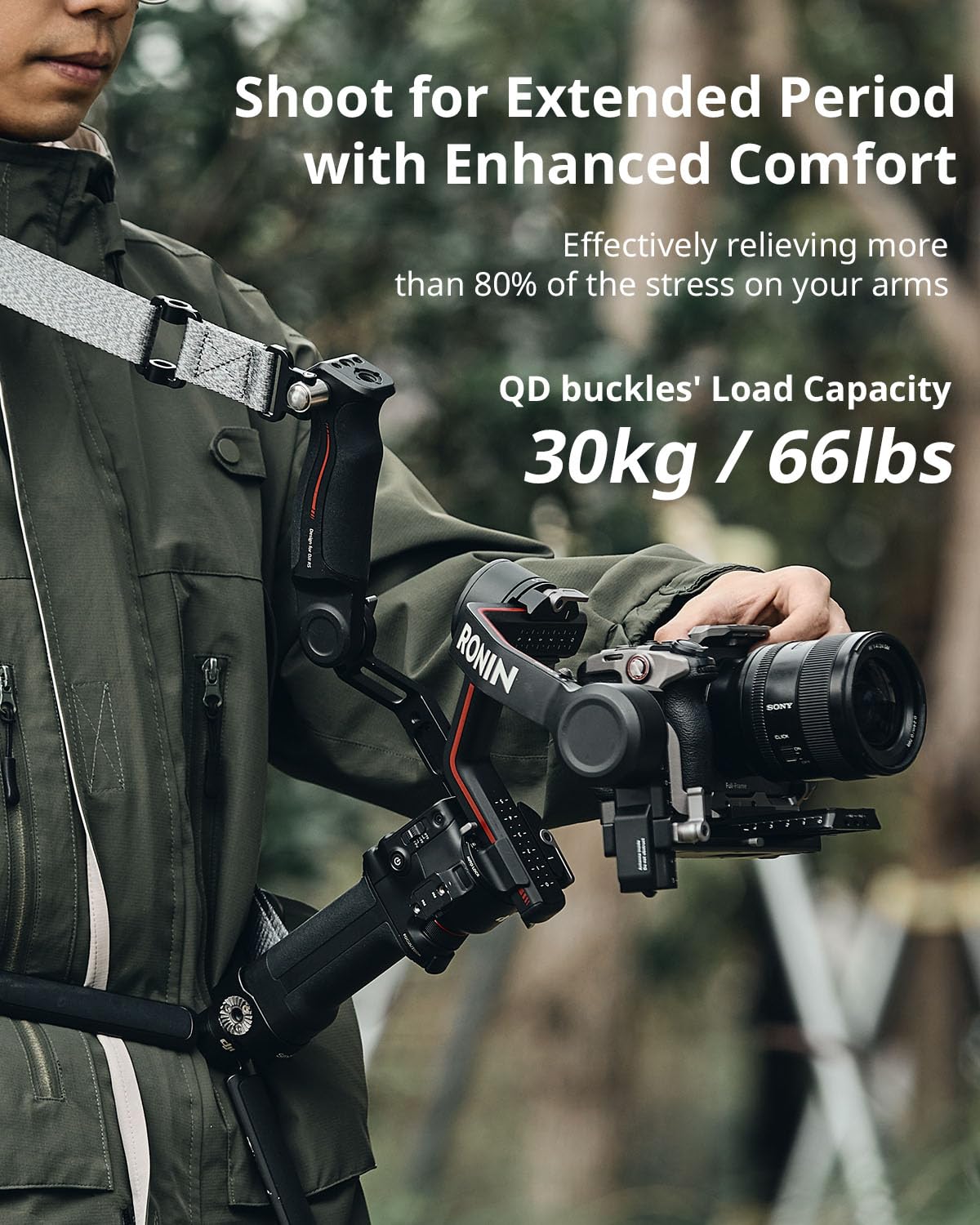 SmallRig strap attached to sling handle illustrating easy compatibility and quick mount