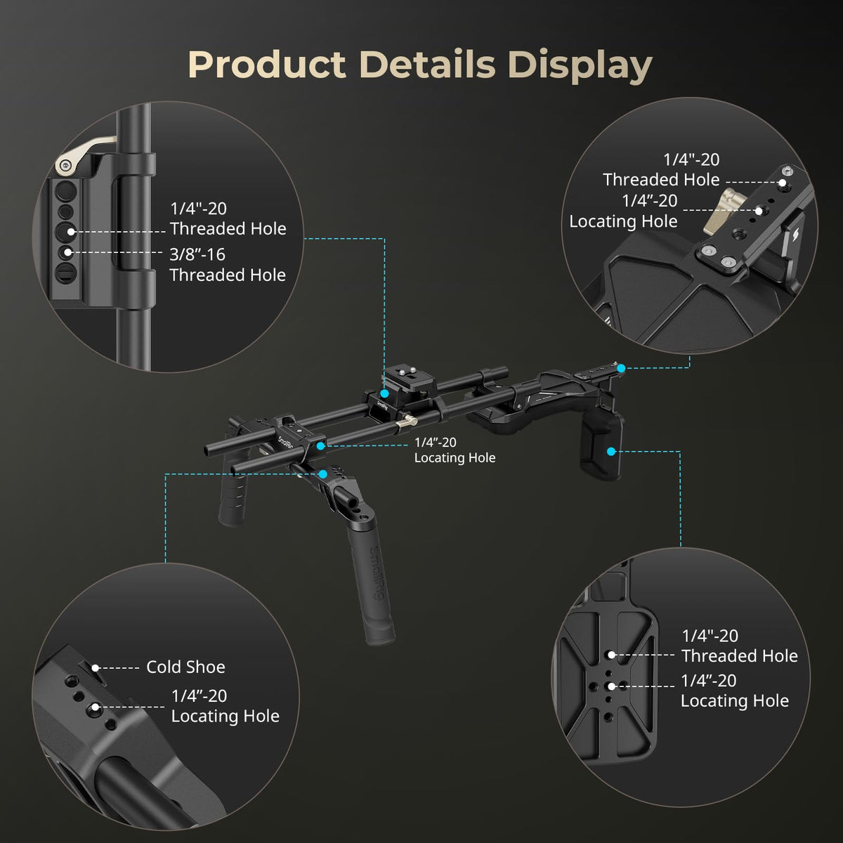 SmallRig Classic Shoulder Rig Kit offers 360° rotation for versatility