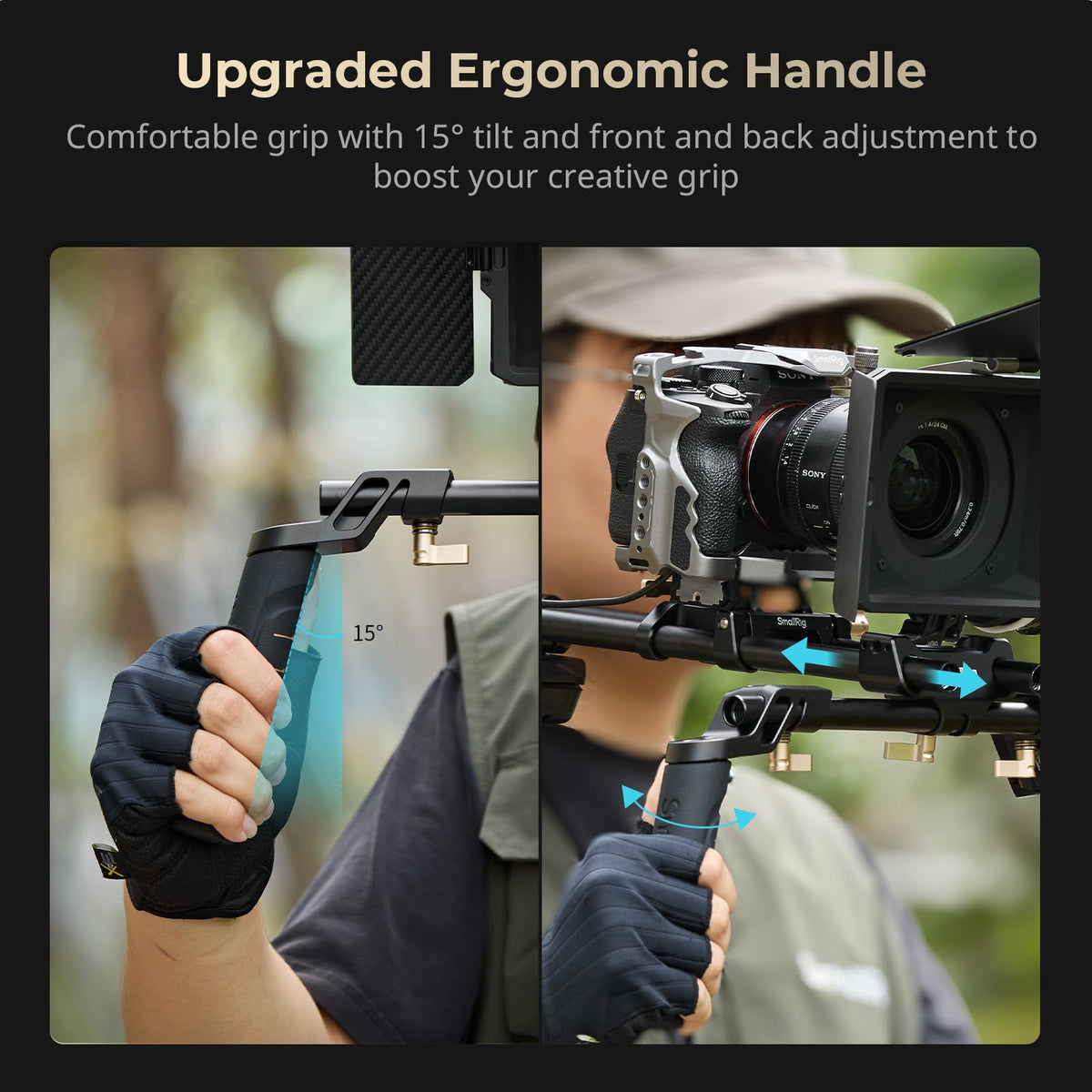 SmallRig Classic Shoulder Rig Kit features Arca quick-release top plate
