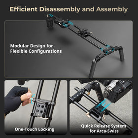 SmallRig Classic Shoulder Rig Kit includes dual 15mm rod clamps for accessories