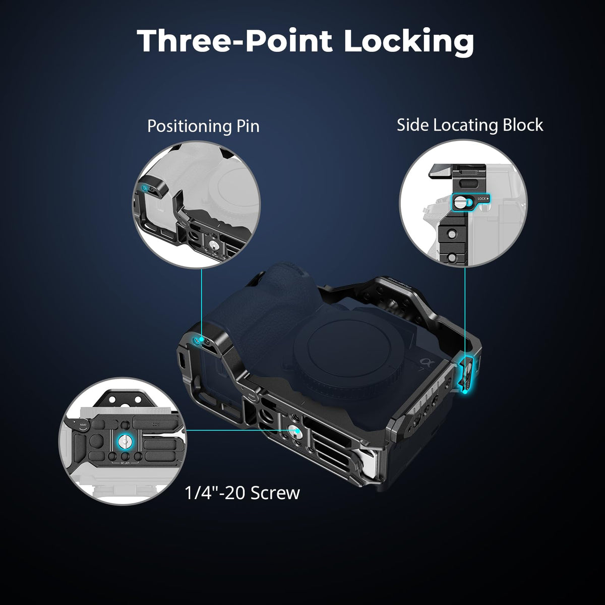 SmallRig HawkLock cage built-in cold shoe for DJI Mic 2 or LED light.