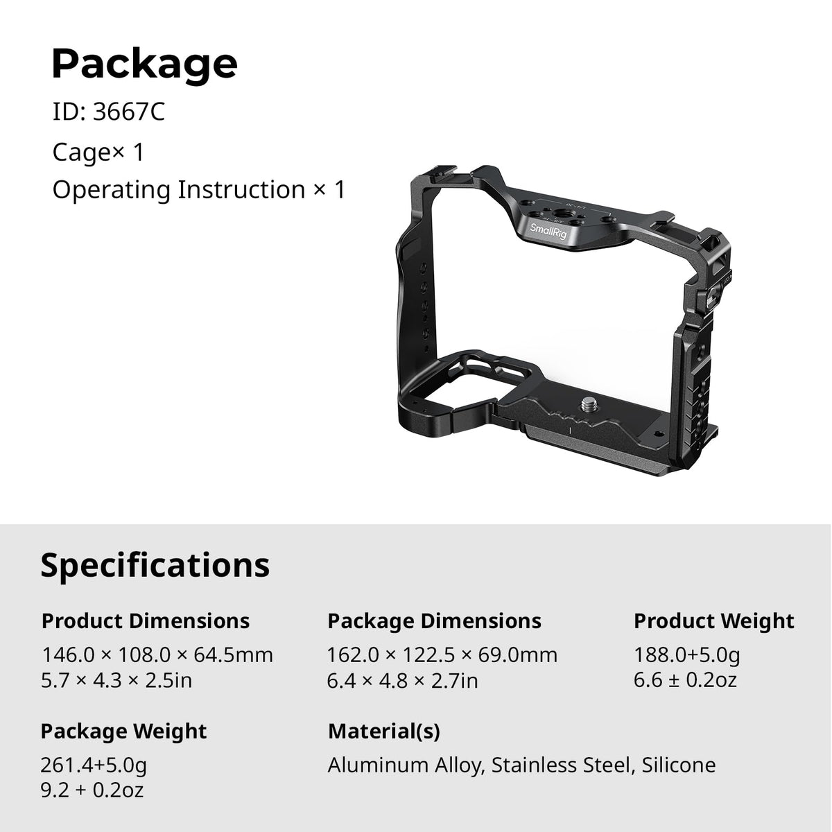 SmallRig HawkLock cage enhances grip through ergonomic fuselage design for comfortable handheld use.
