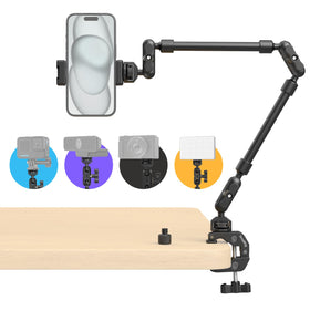 SMALLRIG front view of 22 inch magic arm showing full reach and mounting options