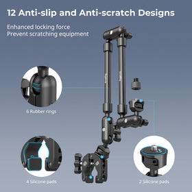 SMALLRIG arm on desk next to ruler showing scale and extended reach