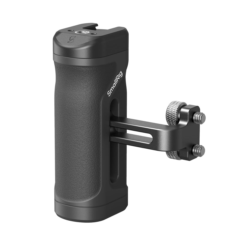 SMALLRIG mini side handle front view showing compact grip and mounting points for improved control