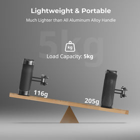 SMALLRIG handle in a hand illustrating scale and portable support for smoother camera movement