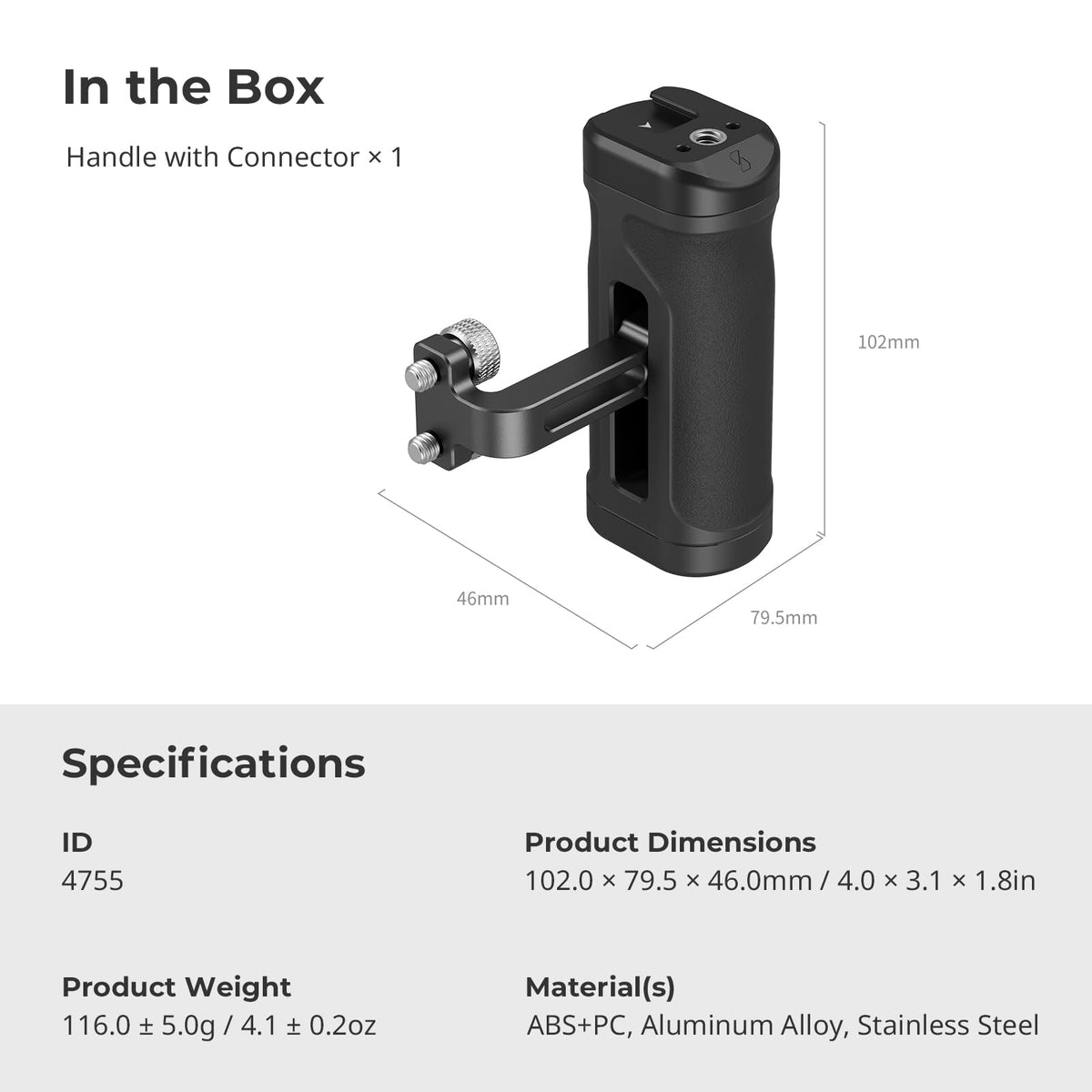SMALLRIG handle packed in camera bag showing lightweight portability for on-location shoots