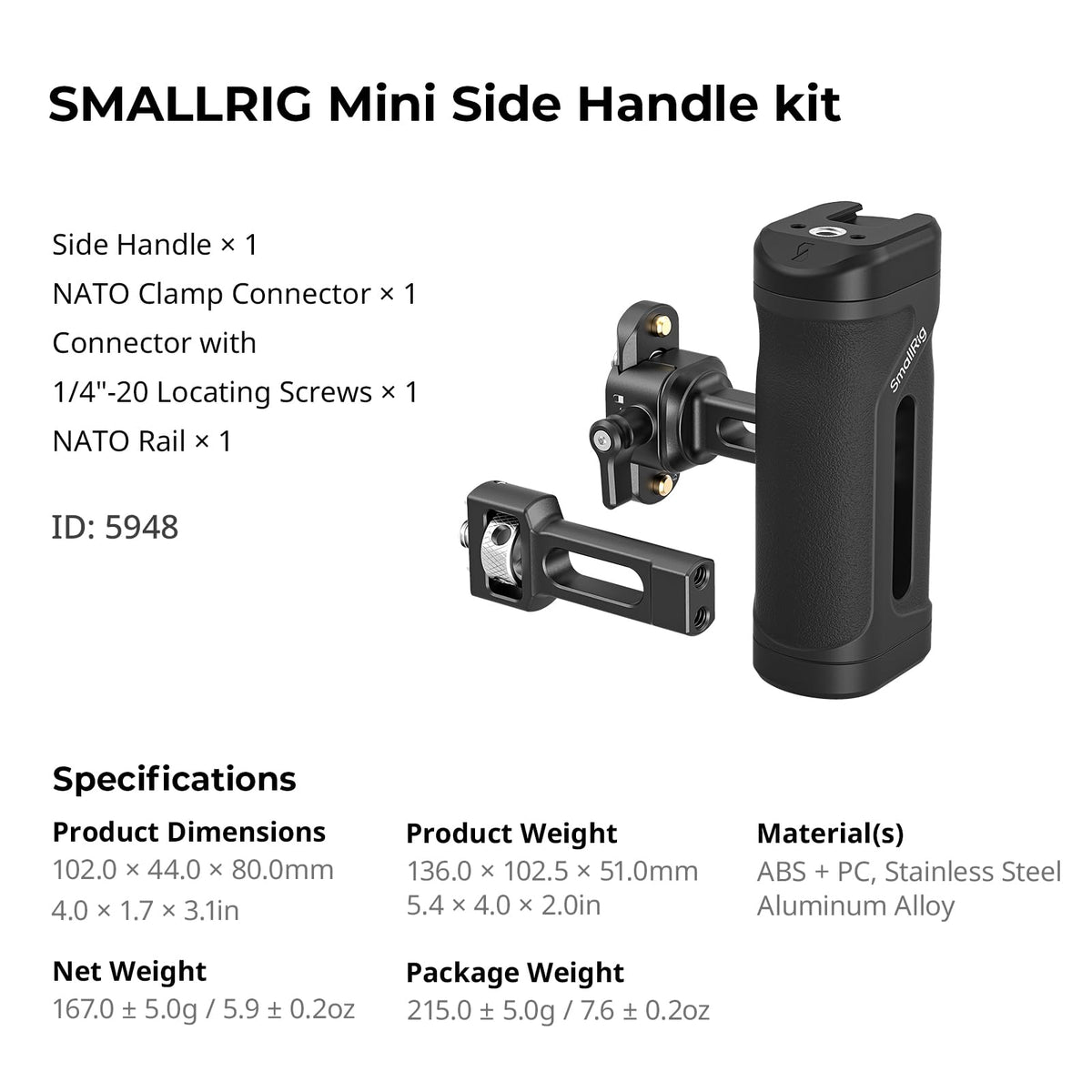 SMALLRIG scale comparison next to camera cage highlighting lightweight design