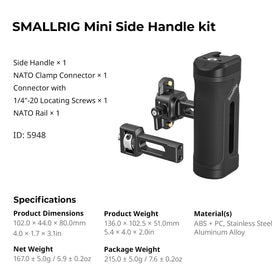 SMALLRIG scale comparison next to camera cage highlighting lightweight design