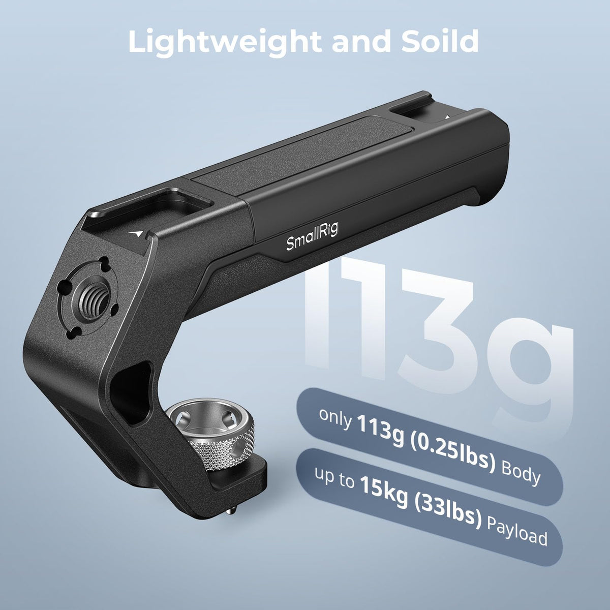 Close-up of SmallRig engineering plastic housing with comfortable grip