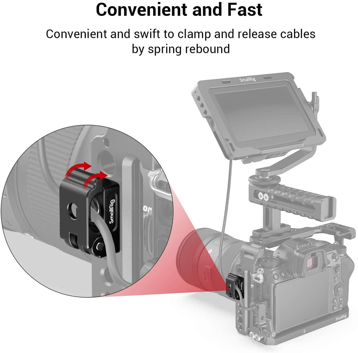 SmallRig MD2418 fixed with 1/4 inch screws on accessories.