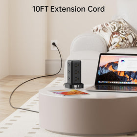 SMALLRT 10ft cord and plug displayed to show long reach and flexible placement