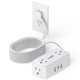 SMALLRT 10ft power strip front view ideal for compact dorm desks.