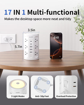 SMALLRT 1800J surge protection guards electronics from power spikes.