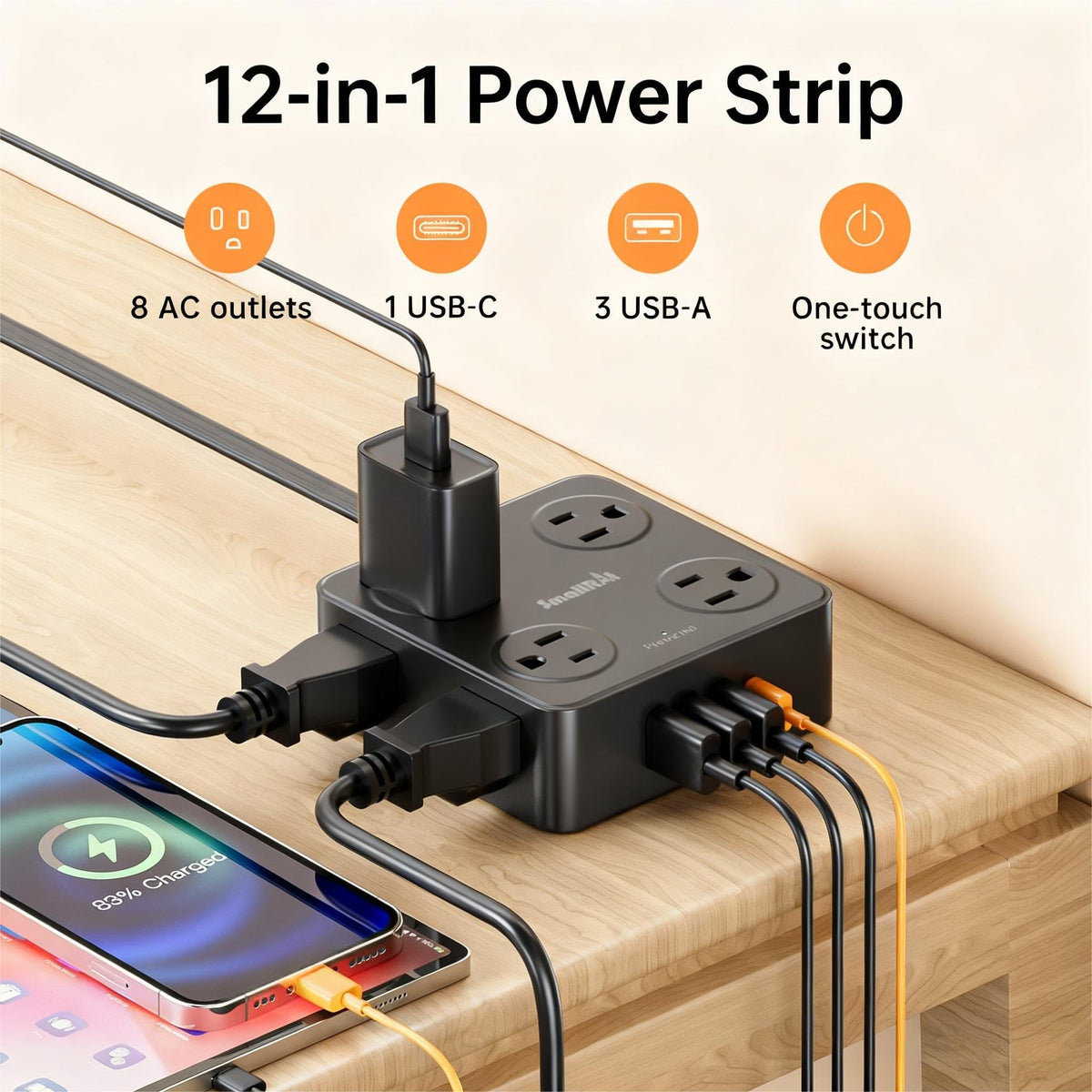 SmallRT 45-degree wall-mount design saves space behind furniture.