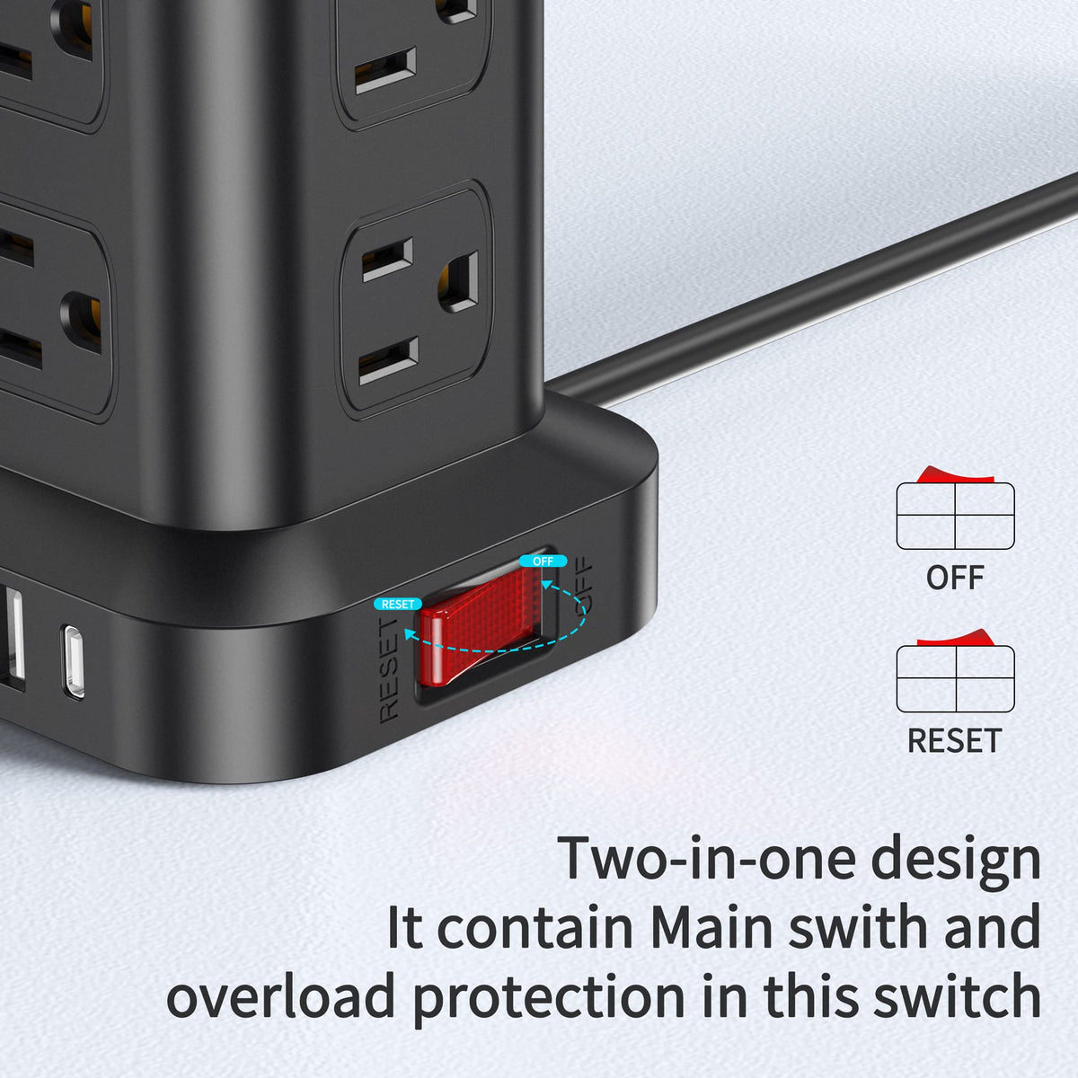 SMALLRT anti-slip base keeps the tower stable on any surface.