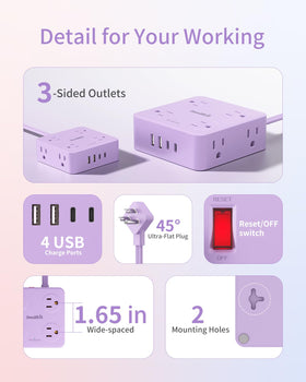 SMALLRT compact travel-size power strip fits easily in bags.