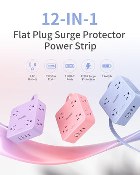 SmallRT flat plug at 45-degree angle fits neatly behind furniture.