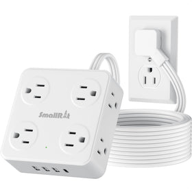 SMALLRT flat plug power strip wall-mount enables flush installation and clutter-free spaces.