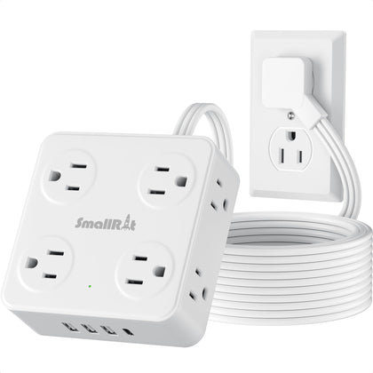 SMALLRT flat plug power strip wall-mount enables flush installation and clutter-free spaces.