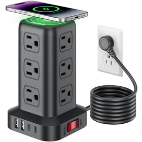SMALLRT front tower view showing many outlets and organized power