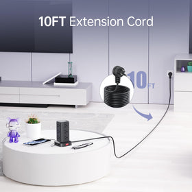 SMALLRT tower powering devices on a desk to reduce cable clutter and organize charging