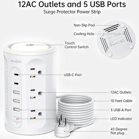 SMALLRT organized cable management reduces clutter while staying within reach.
