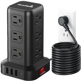 SMALLRT front view showing 12 outlets and USB ports for organized charging