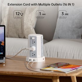 SMALLRT top view of three USB-A and PD20W USB-C ports for faster charging