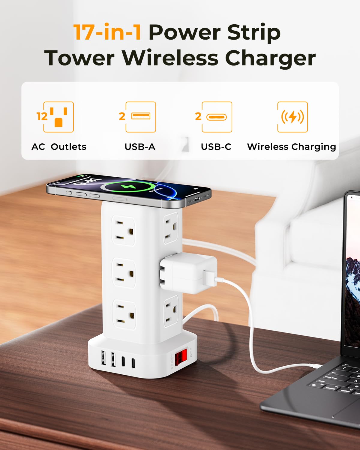SMALLRT close-up of USB-A and USB-C ports highlighting fast smart charging