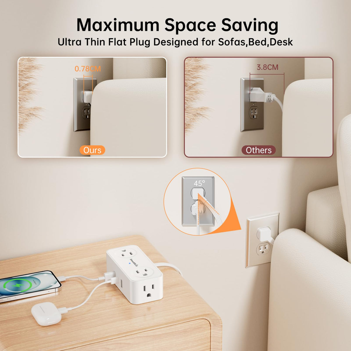 SMALLRT USB-C port charging station for flexible device charging on the go.
