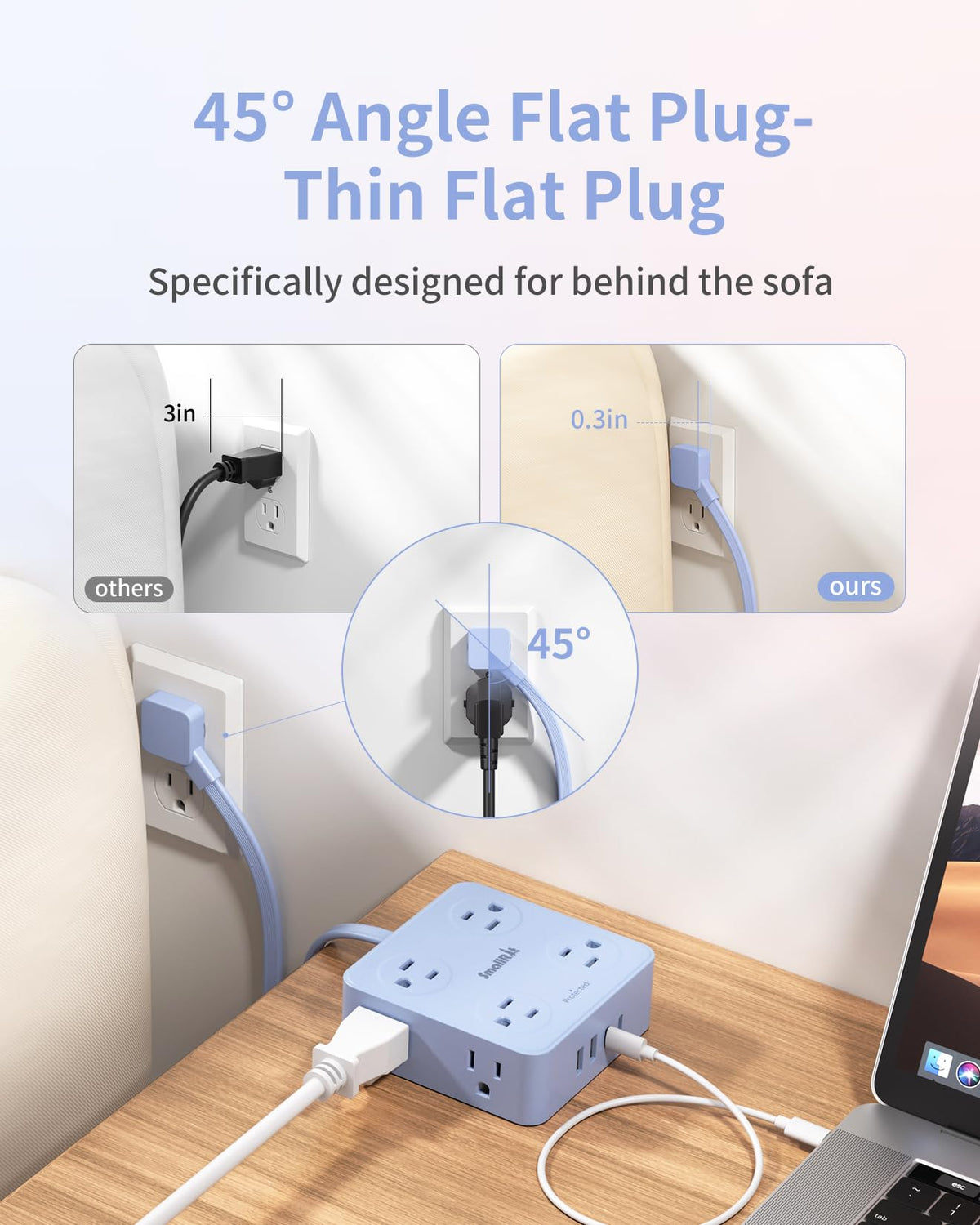 SmallRT USB-C port provides fast charging for laptops and tablets.
