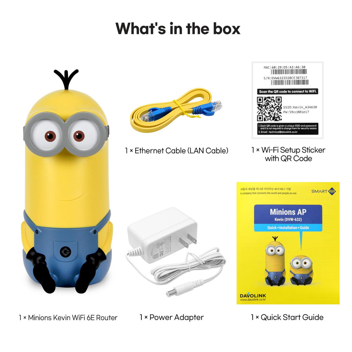 Smart Air Davolink Minions Series compact design fits shelves and desks neatly.