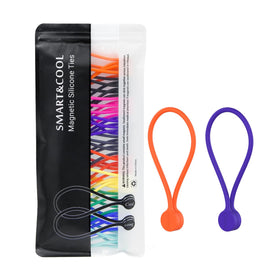 Smart&Cool reusable silicone magnetic cable ties bundle cables neatly for organized desks and drawers.